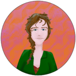 Portrait d'une femme blanche avec tâches de rousseur et cheveux roux tressés