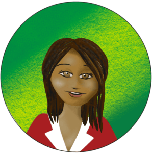 Portrait d'une femme à la peau marron et cheveux raides marrons