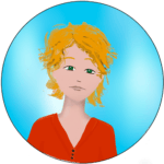 Portrait d'une femme blanche blonde aux yeux verts